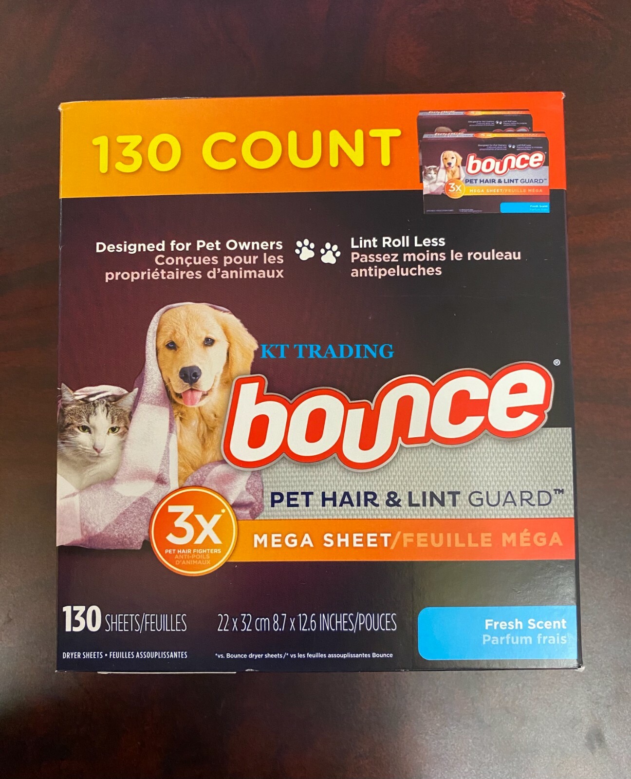 bounce Pet Hair & Lint Guard MEGA DRYER SHEETS with 3X Pet Hair Fighter ~ 130 Ct