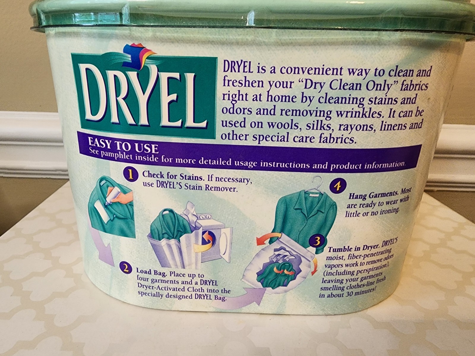 Dryel At Home Dry Cleaner Starter Kit 3-4 Loads Up To 16 Garments Vtg 1997 READ