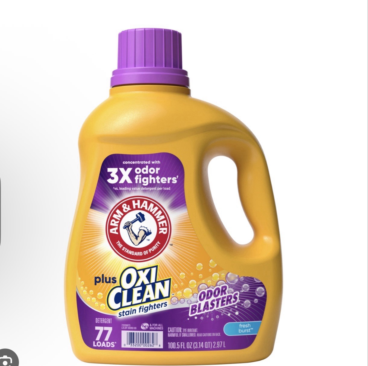 Arm & Hammer + OxiClean Odor Blasters Fresh Burst Liquid HE Detergent 77 Loads