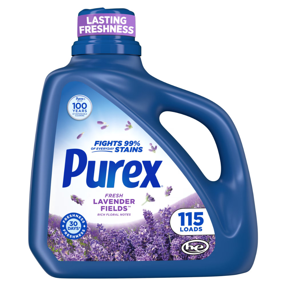 (4 pack) Purex Fresh Lavender Fields Liquid Detergent, 150 fl oz, 115 loads New