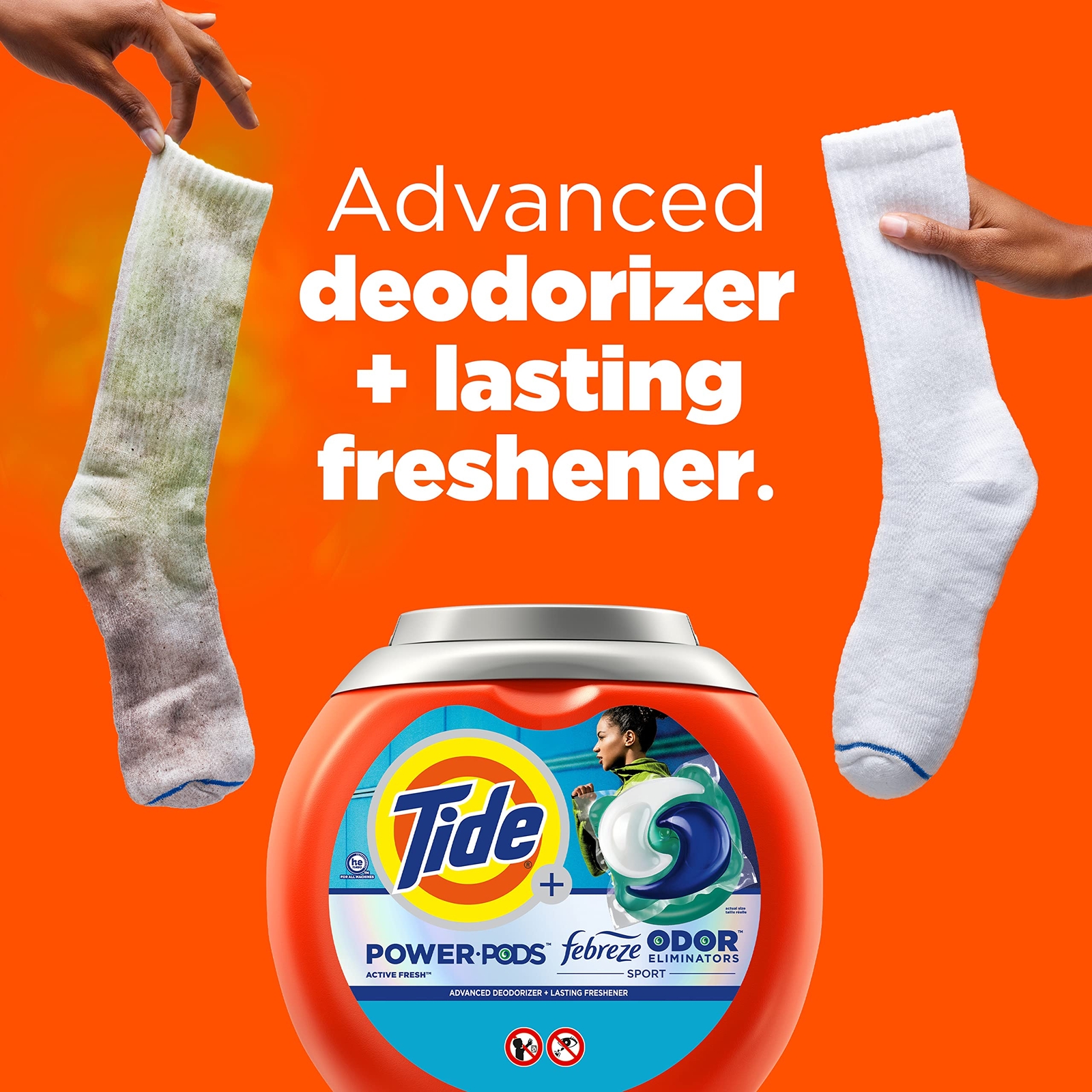 Tide Power Pods Febreze Odor Eliminators 25 Count Tough Stain Fighter
