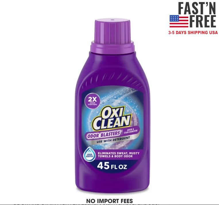 (2 pack) OxiClean Odor Blasters Odor and Stain Remover Liquid Laundry 45 fl oz