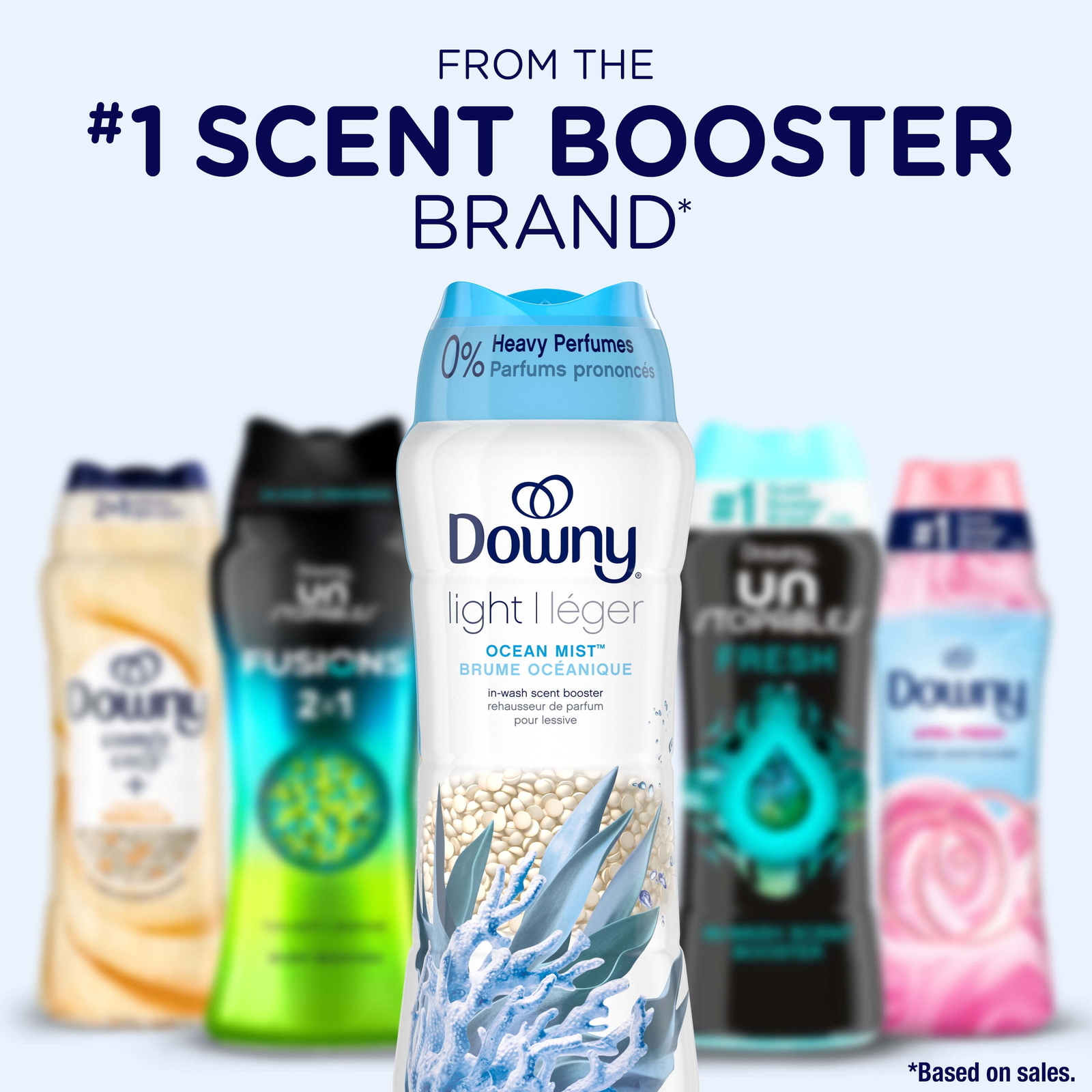 Downy Light Laundry Scent Booster Beads with Ocean Mist Scent, 30.1 oz