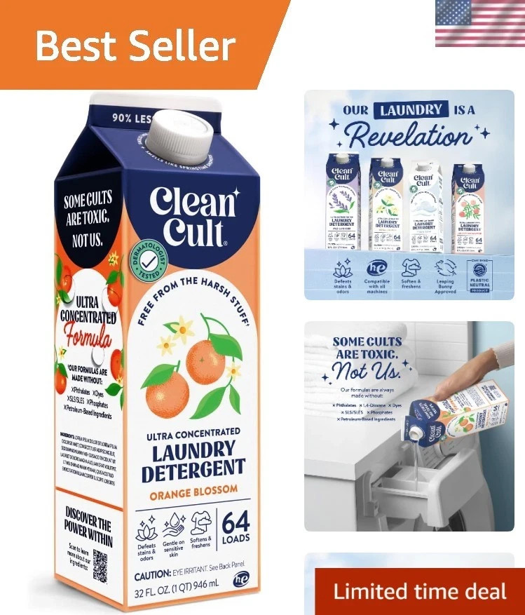 Powerful Orange Blossom Scent Liquid Detergent – 32oz, For HE/Standard Machines