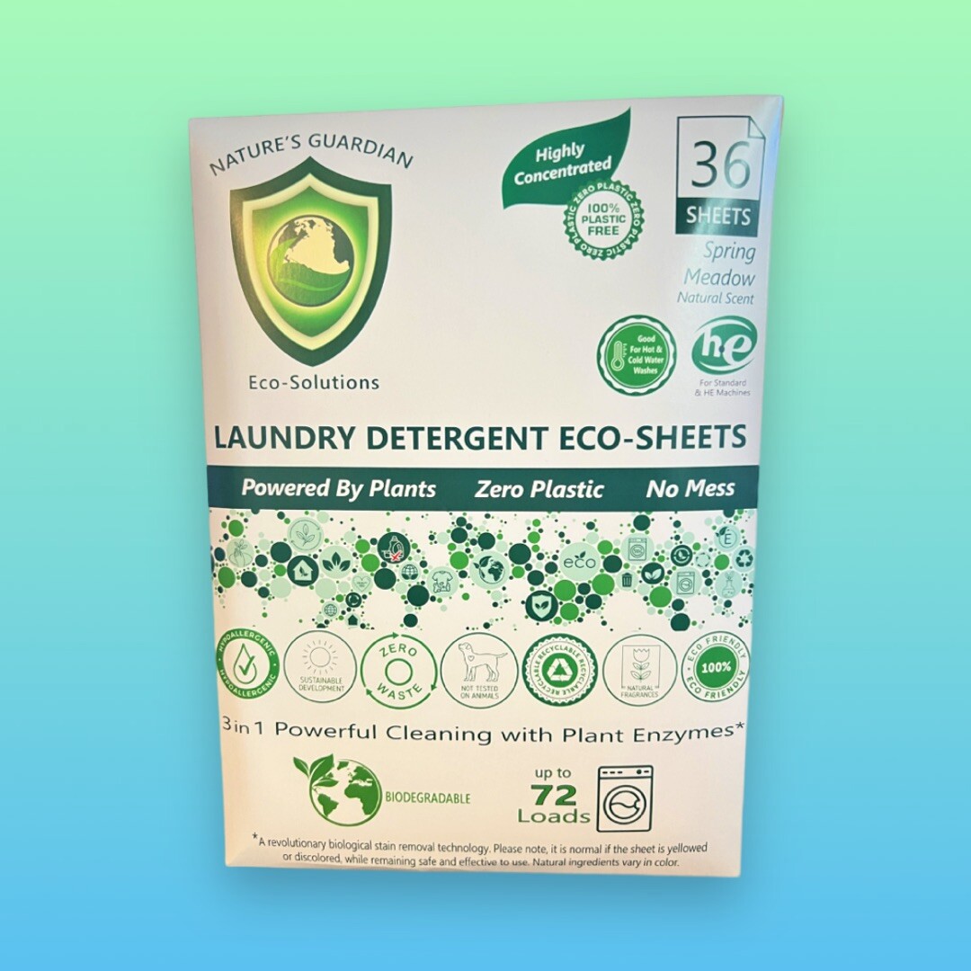Nature’s Guardian Laundry Detergent Sheets, Spring Meadow Clean Fragrance.