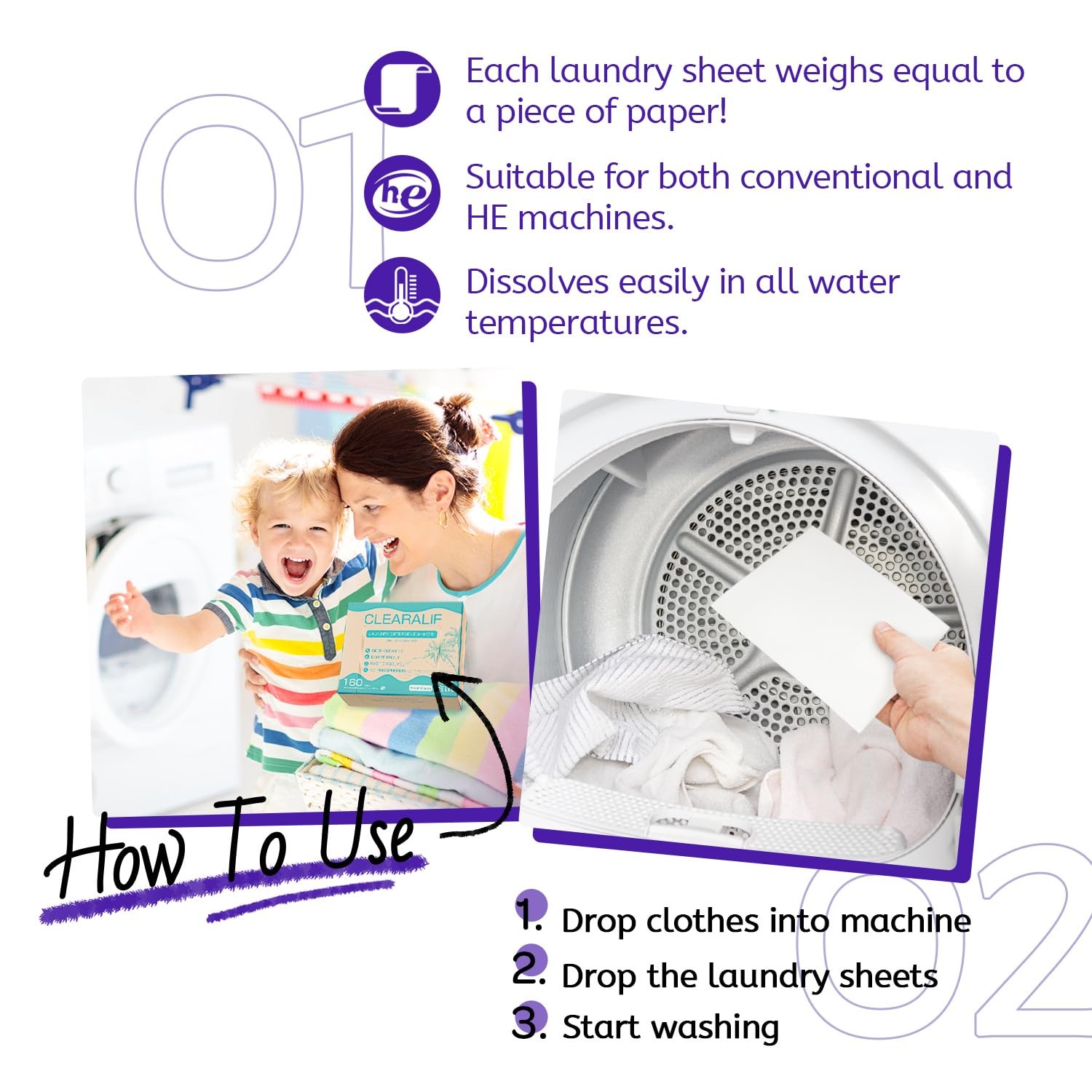 Laundry Detergent Sheets 120 Sheets (Up to 240 Loads), Lavender – Great For A…