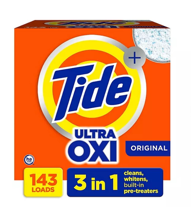 Tide Ultra Oxi HE Powder Laundry Detergent, Original 250 oz., 143 loads