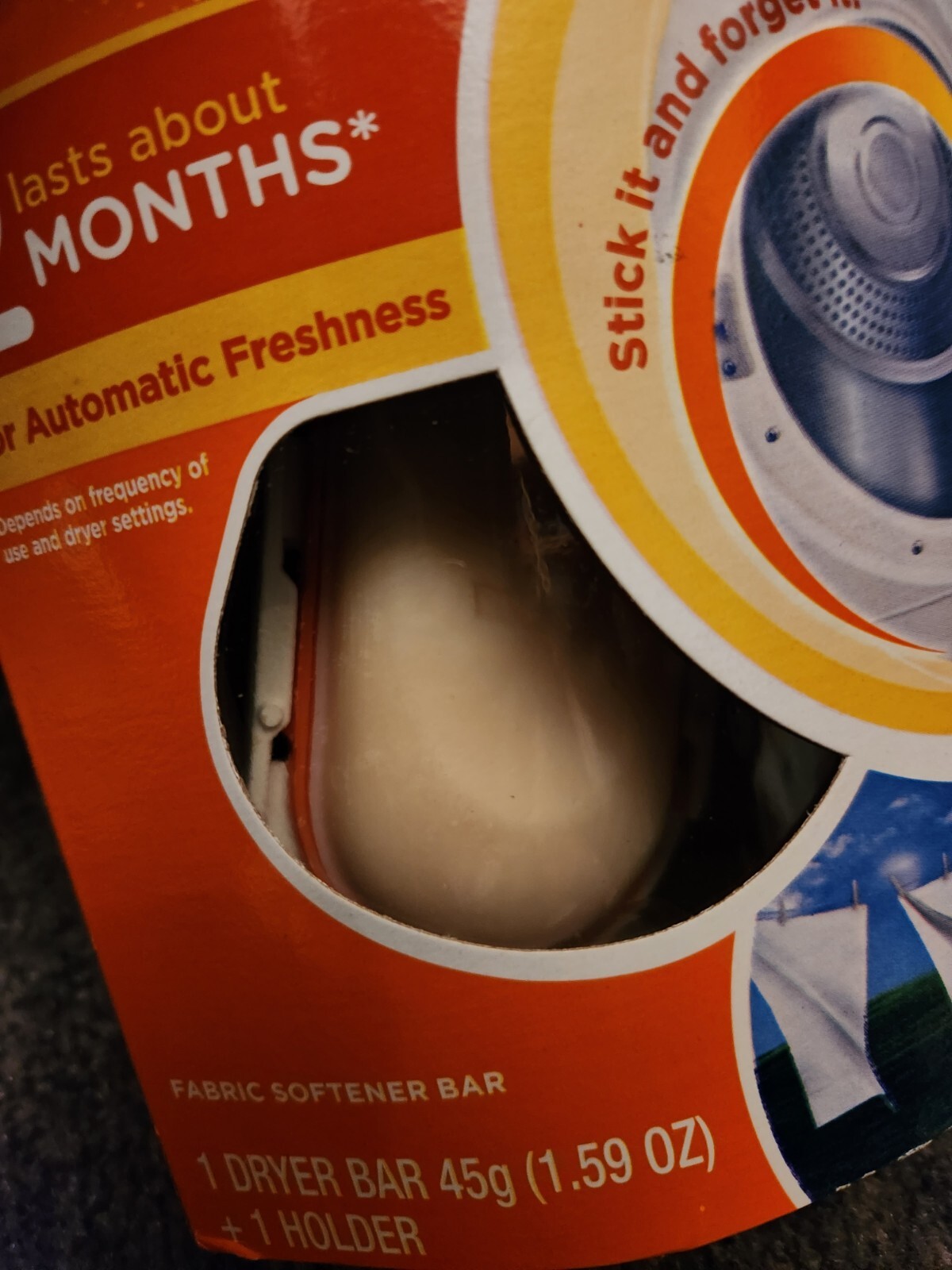 Bounce Dryer Bar 2 Month Outdoor Fresh Scent Fabric Softener NEW 1 Bar & Holder