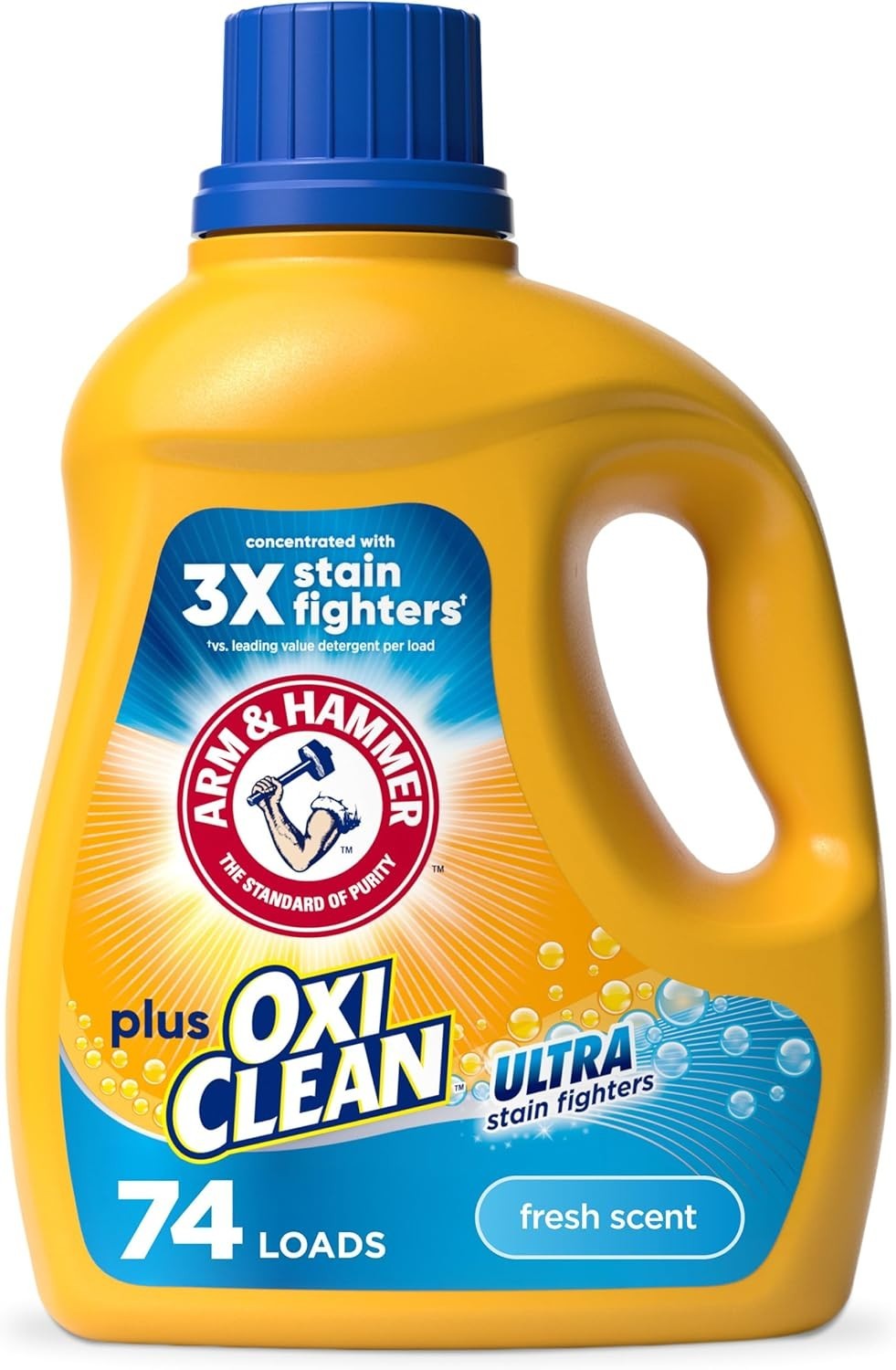 Plus OxiClean Ultra Liquid Laundry Detergent, Fresh Scent, 96.2 fl oz, 74 Loads