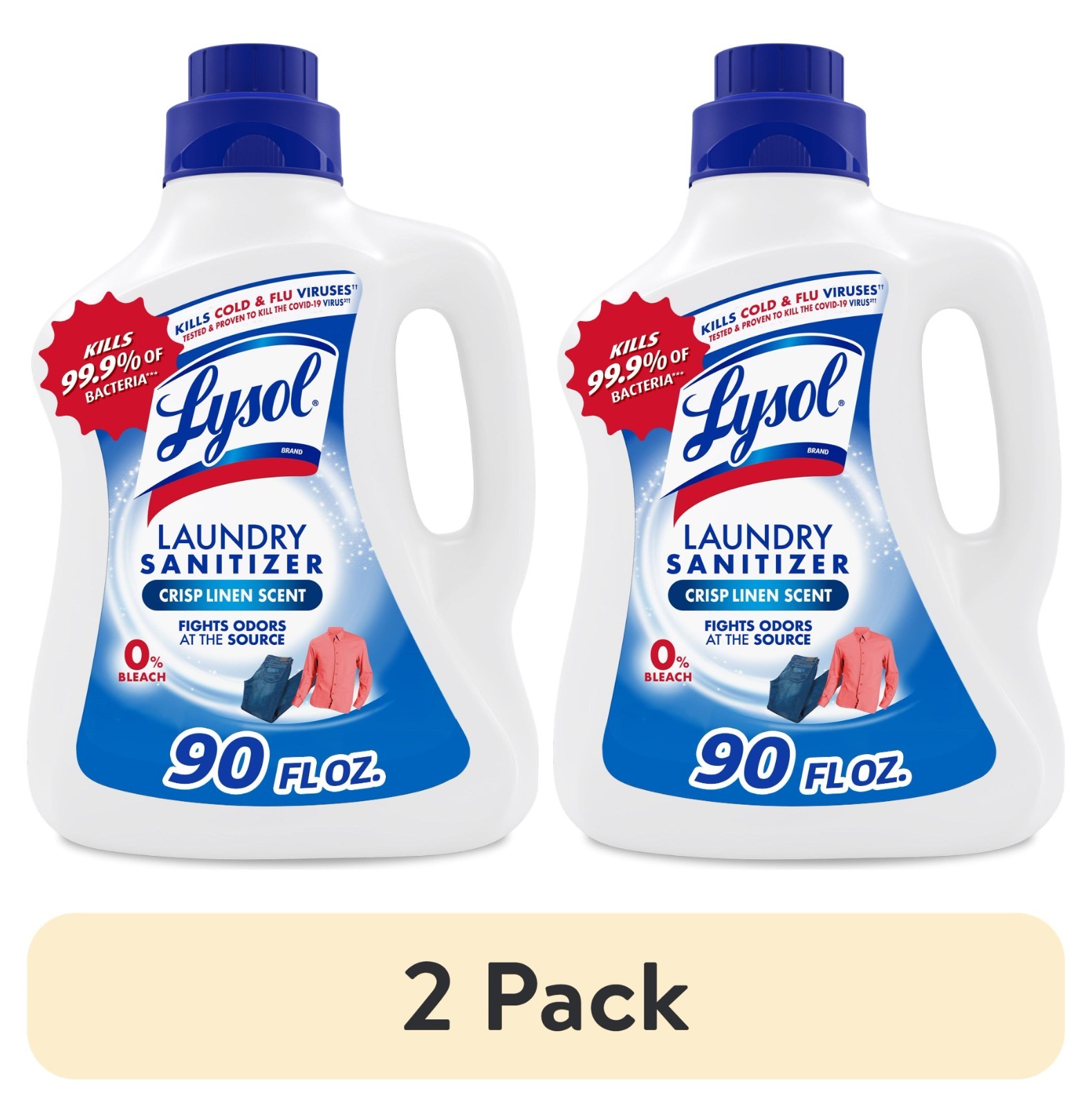 (2 pack) Lysol Laundry Sanitizer Additive, Sanitizing Liquid for Clothes and Lin