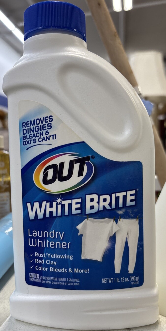 OUT White Brite Laundry Whitener Powder Stain Remover Detergent Booster for C…