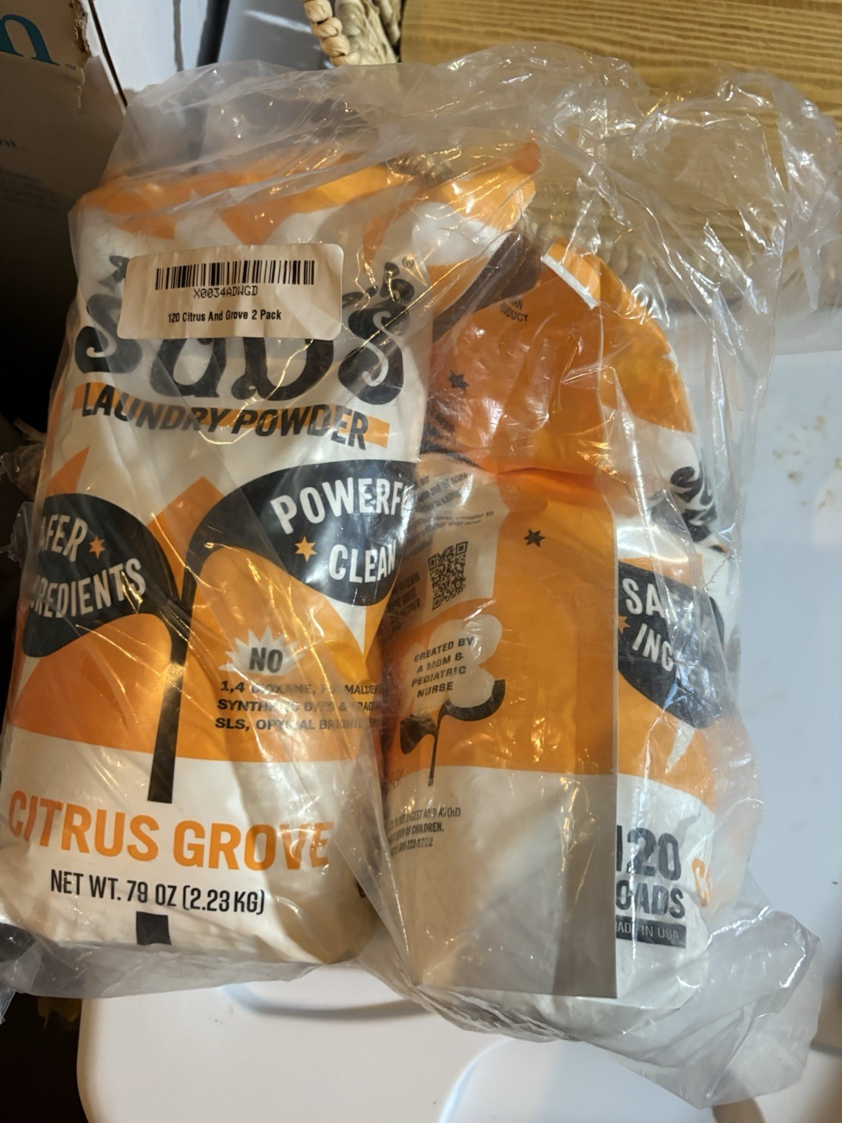 SALT & STONE Laundry Detergent Powder Citrus Grove 120 Loads 2 Pack