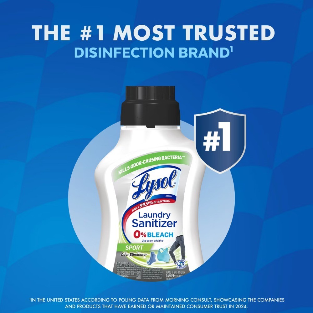 Lysol Sport Laundry Sanitizer – 90oz, Bleach-Free,HE Compatible, Liquid Additive