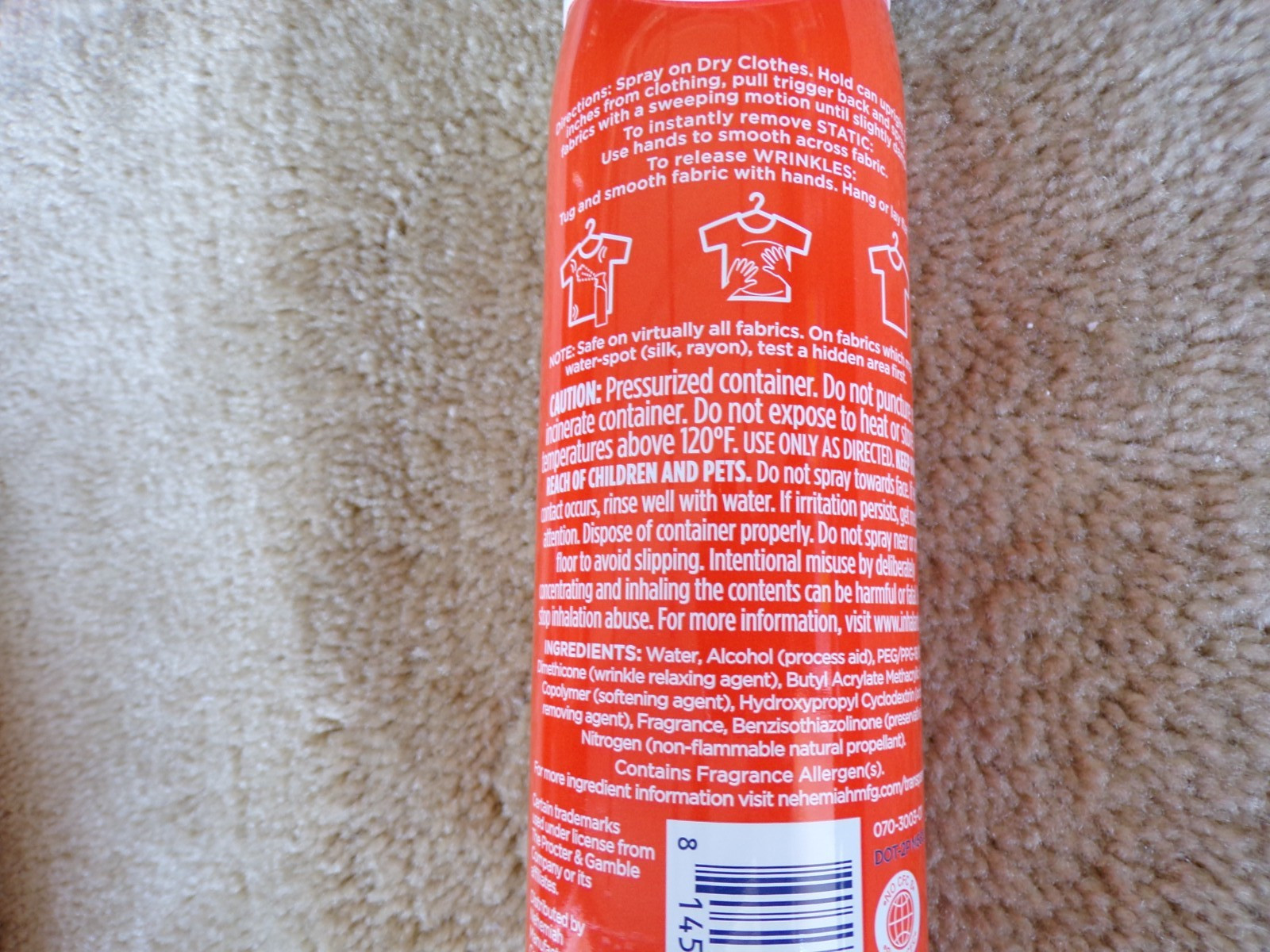Bounce anti Static Spray, 3 in 1 Instant Wrinkle Release @h14