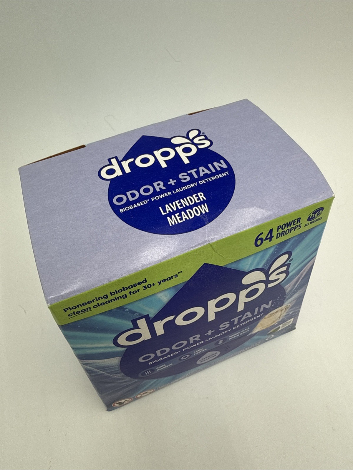 Dropps Odor & Stain Biobased Power Laundry Detergent 64 Count Lavender NEW