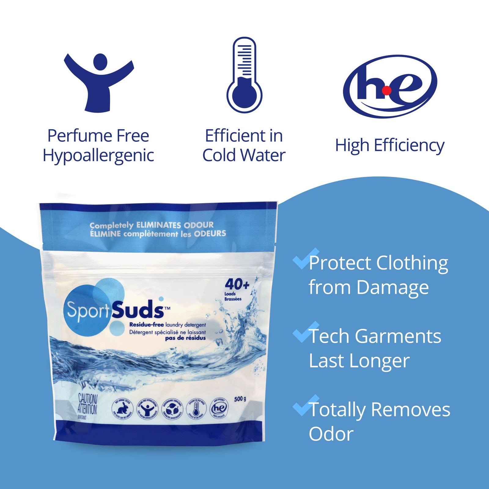 Sport Laundry Detergent, Odor Eliminator Technology, Laundry Soap for Workout