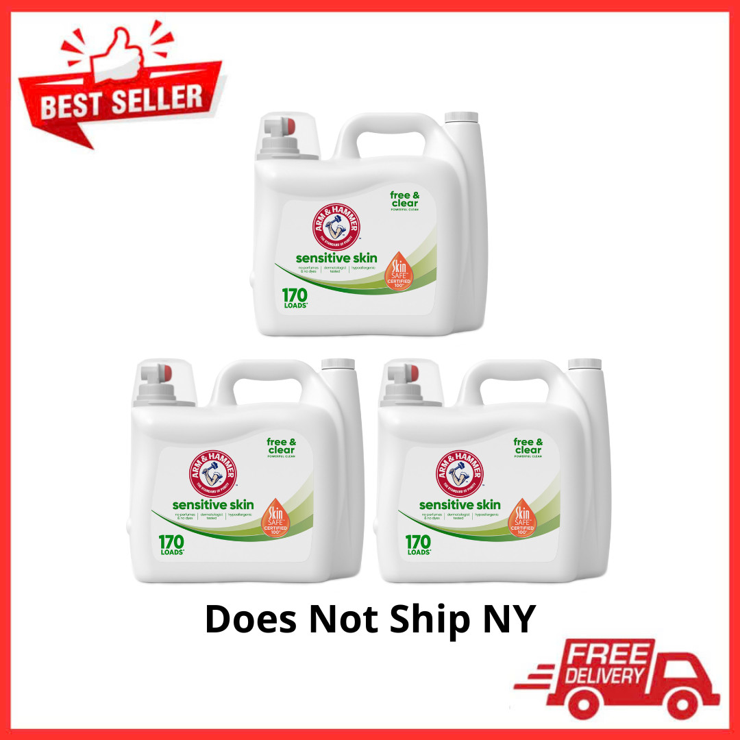 3PK ARM & HAMMER Sensitive Skin Free Clear Liquid Laundry Detergent, 170 fl oz