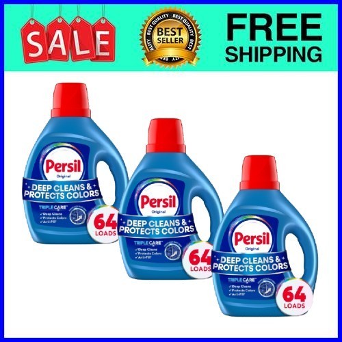 Persil Deep Clean Liquid Laundry Detergent, Original, 84 fl oz, 64 loads,3pack