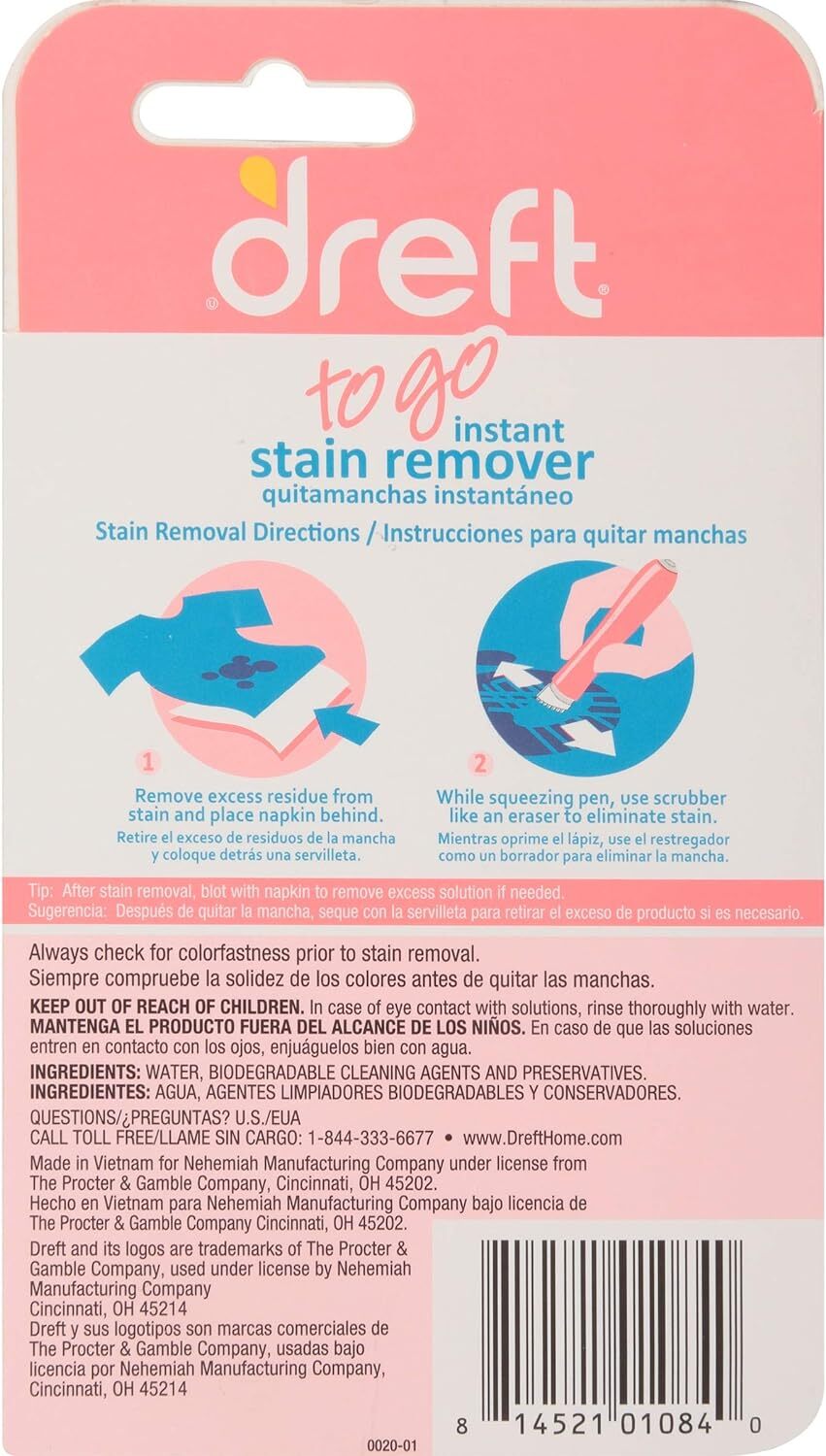 Dreft Stain Remover for Baby Clothes, Fragrance Free 24.35 Fl Oz (Pack of 2)