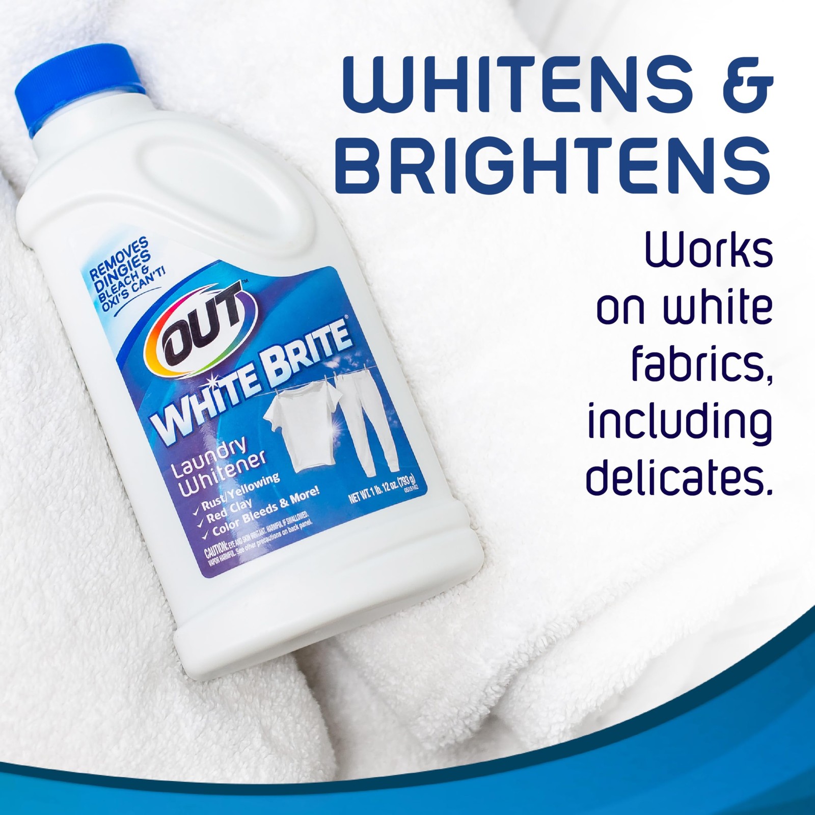 OUT White Brite Laundry Whitener Bleach 76 Ounce (Pack of 1),