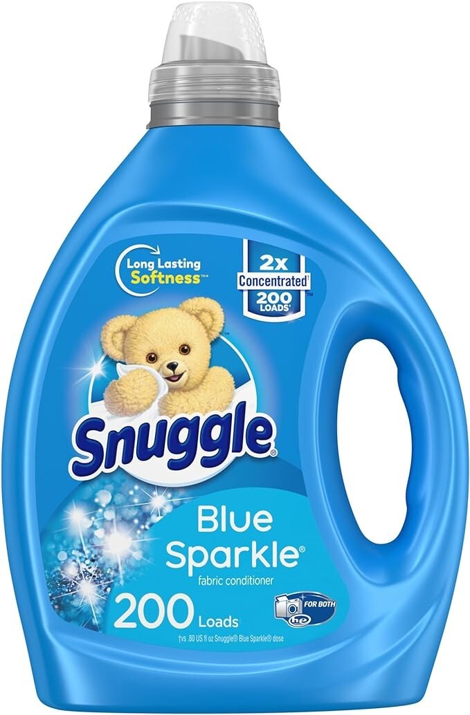 Snuggle Blue Sparkle Liquid Fabric Softener 2X Concentrated 200 Loads 80 Fl Oz