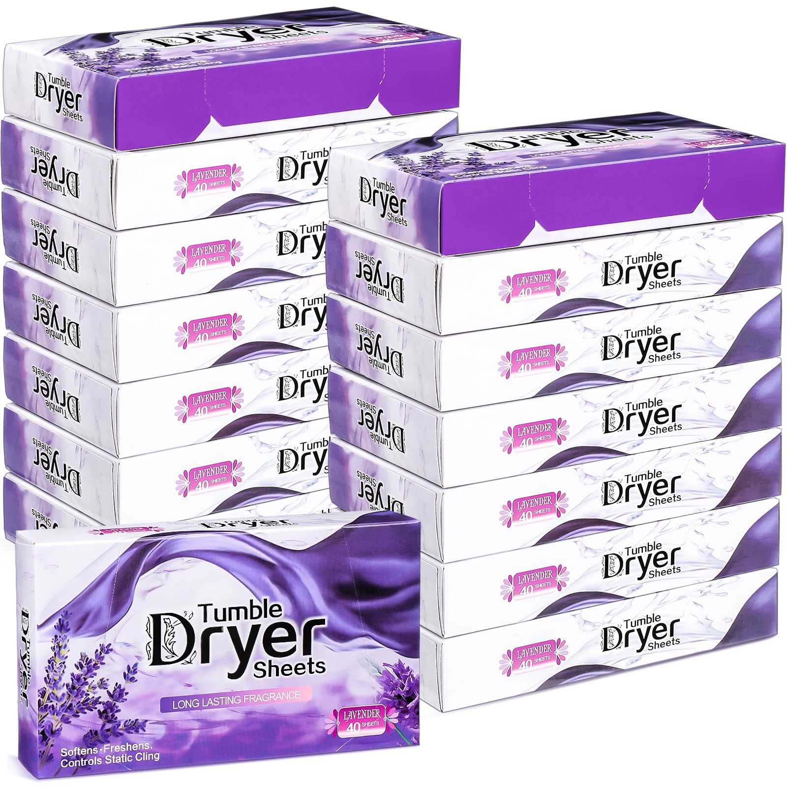600 Count Dryer Sheets Bulk Natural Fabric Softener Sheets Plant Lavender Lau…