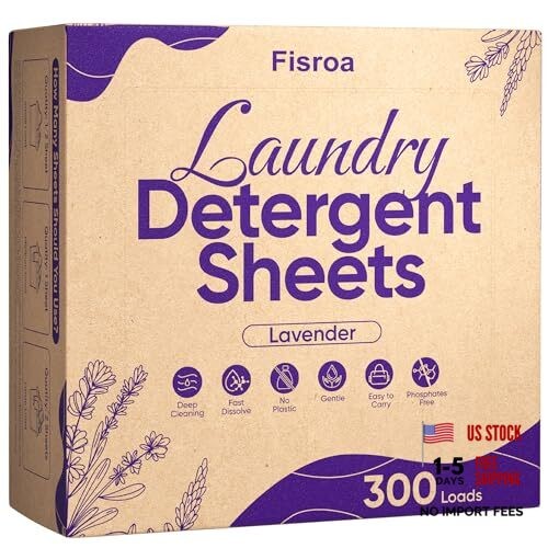 Laundry Detergent Sheets Travel Eco-friendly 300 150 Count (Pack of 1) Lavender