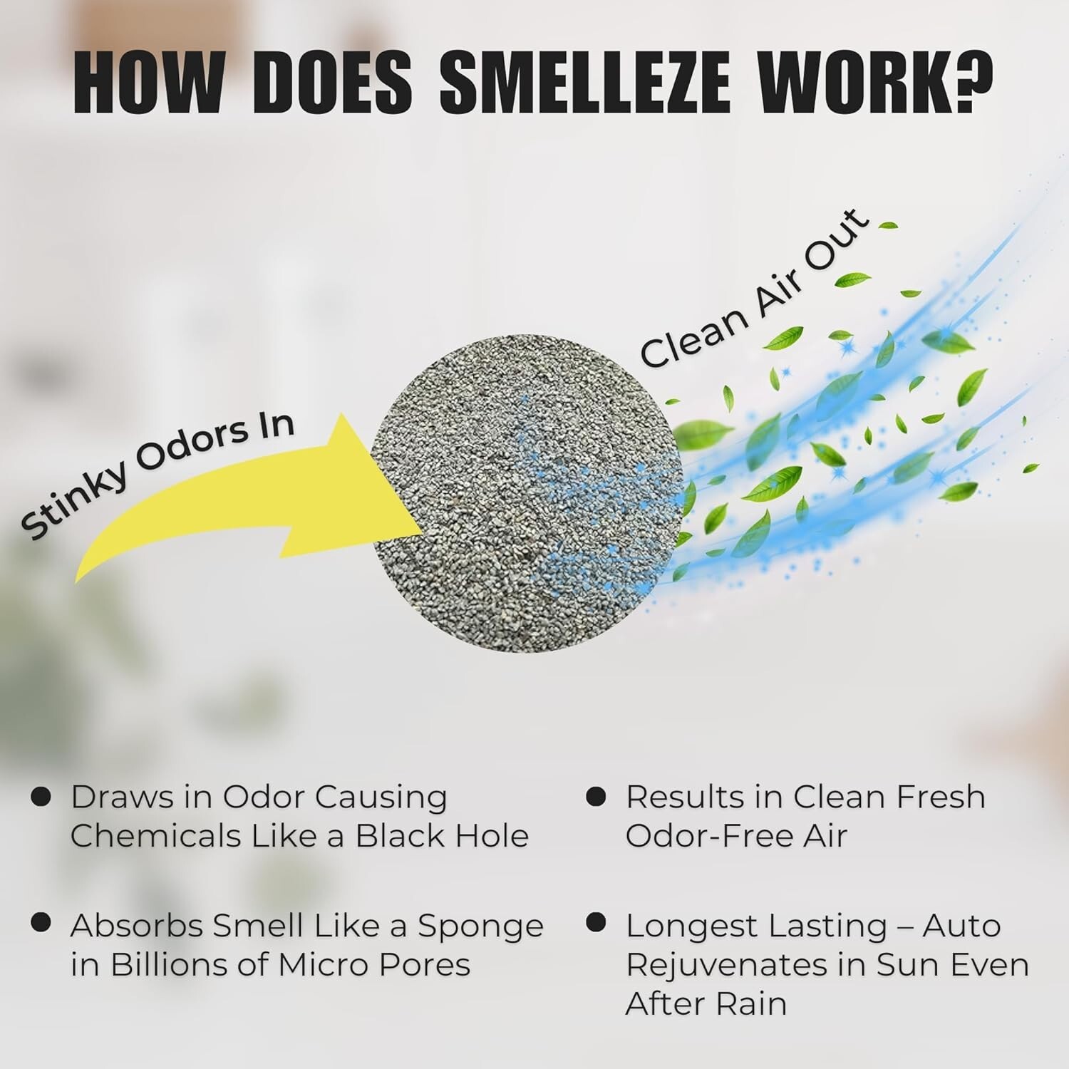 SMELLEZE Reusable Laundry Smell Removal Deodorizer Pouch: Remove Clothes Odor