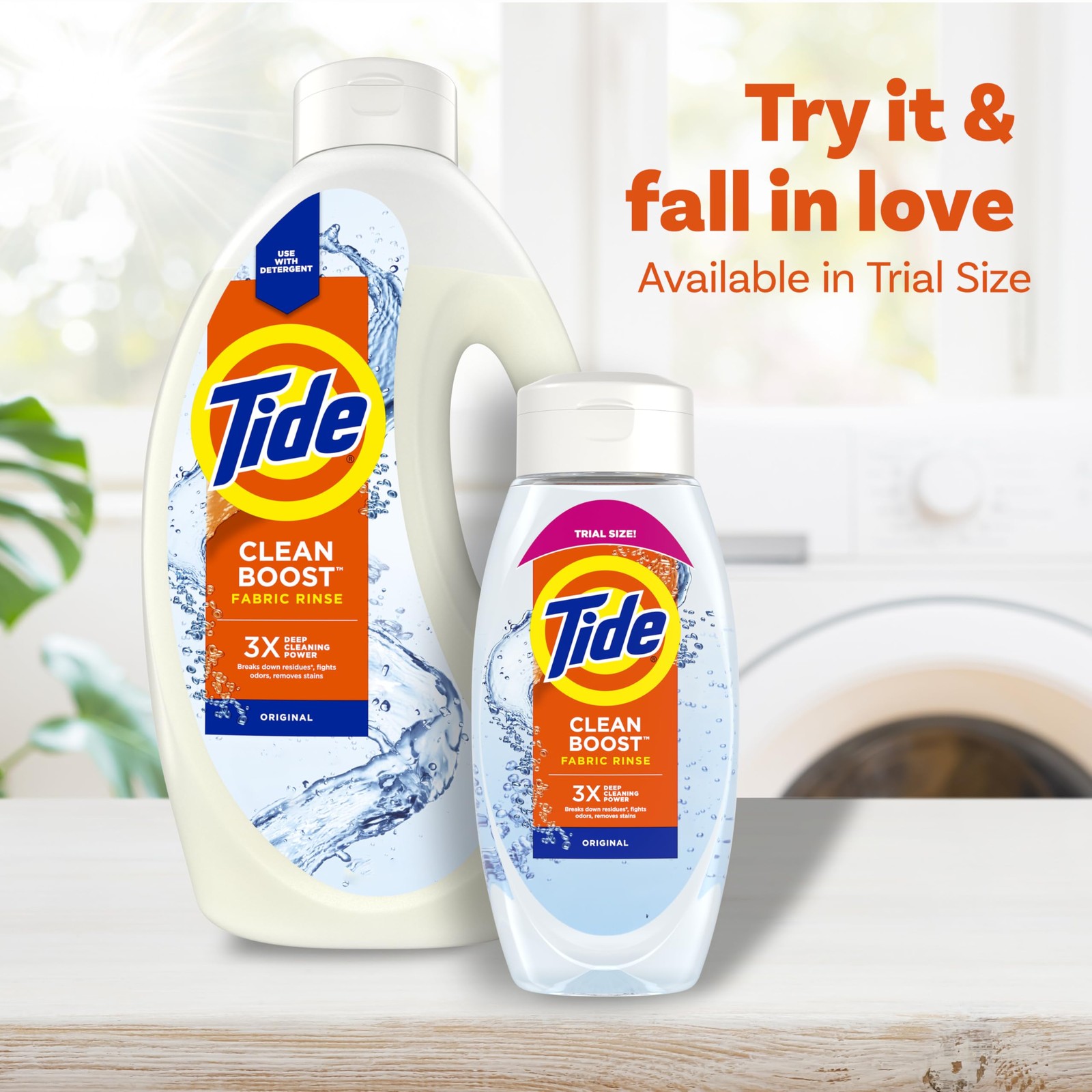 Tide Clean Boost Fabric Rinse, 62 fl oz fl oz, Removes Odors and Residues, Sa…