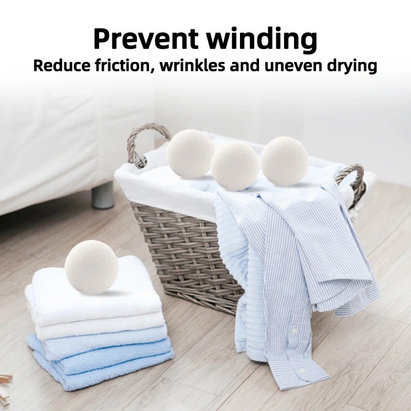 Wool Dryer Balls Reusable Natural Fabric Softener Laundry Washing Machine