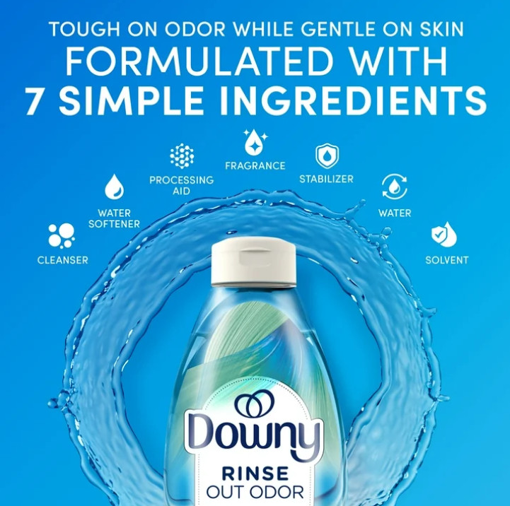 Downy Rinse Out Odor Laundry Rinse, Tackles Tough Odors and Refreshes, 48 fl oz