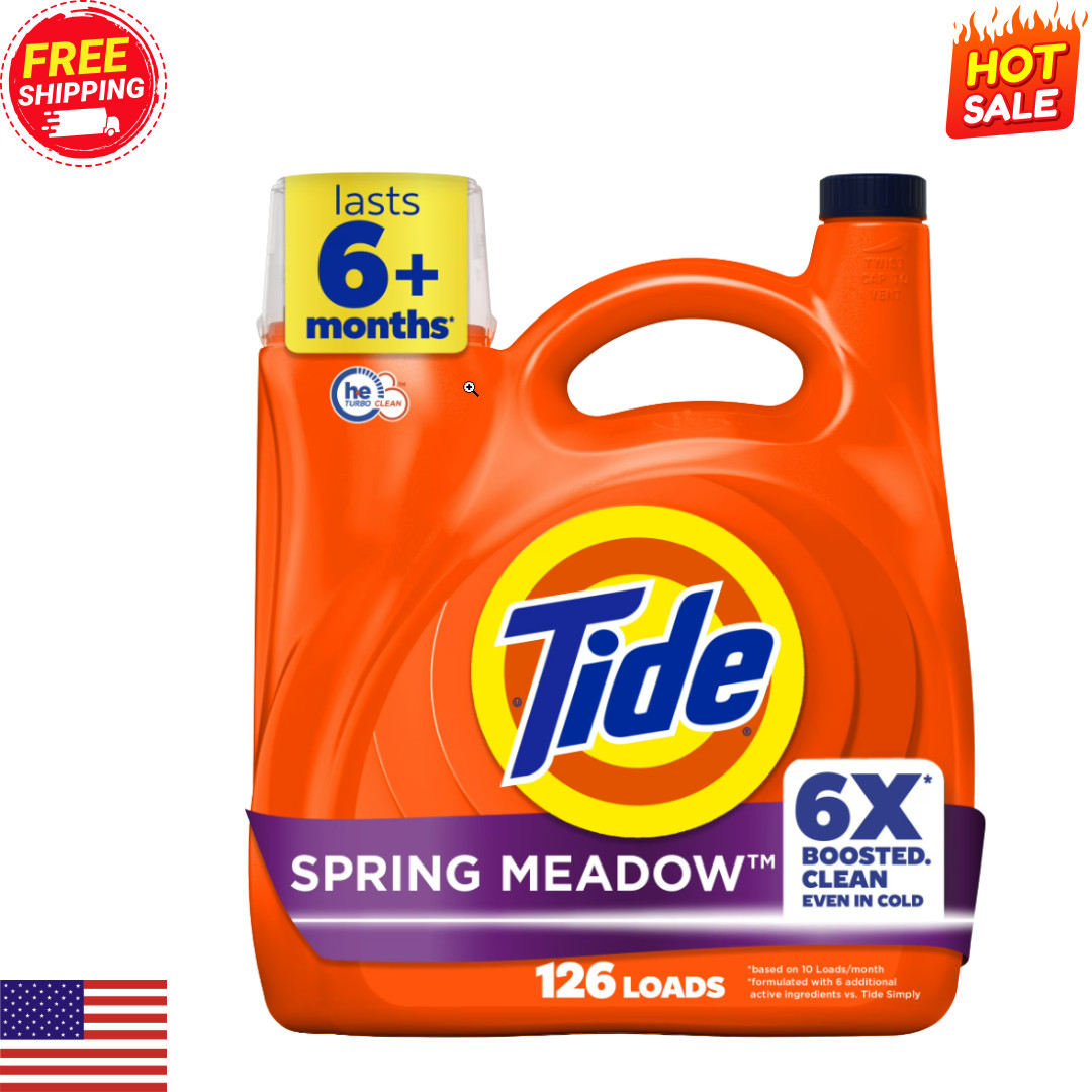 Tide with 6X Boosted Cleaning Power Spring Meadow 158 fl oz 126 Loads