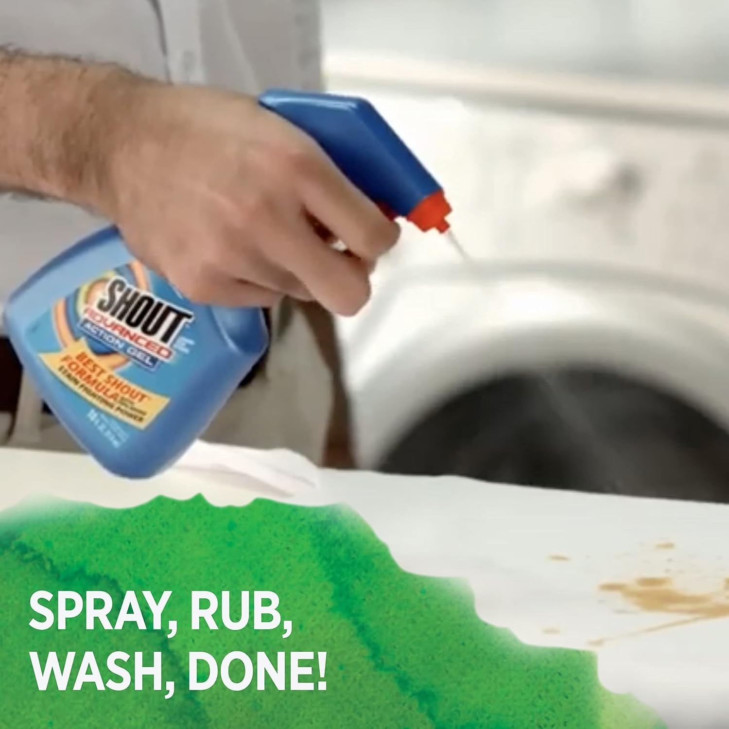 Powerful Shout Laundry Stain Remover Gel 22oz Spray – Heavy Duty Stain Solution