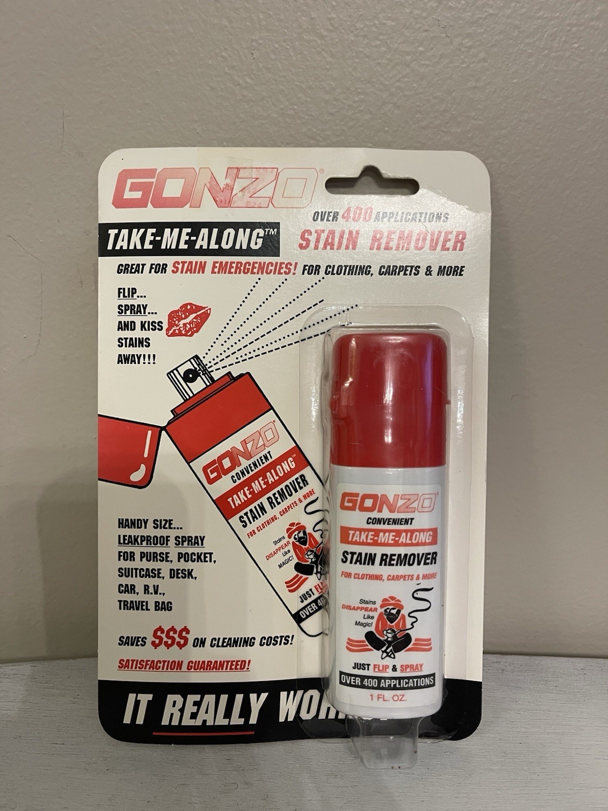 New Gonzo Take Me Along Stain Remover Clothes Fabric Carpet Travel 1oz RARE NEW