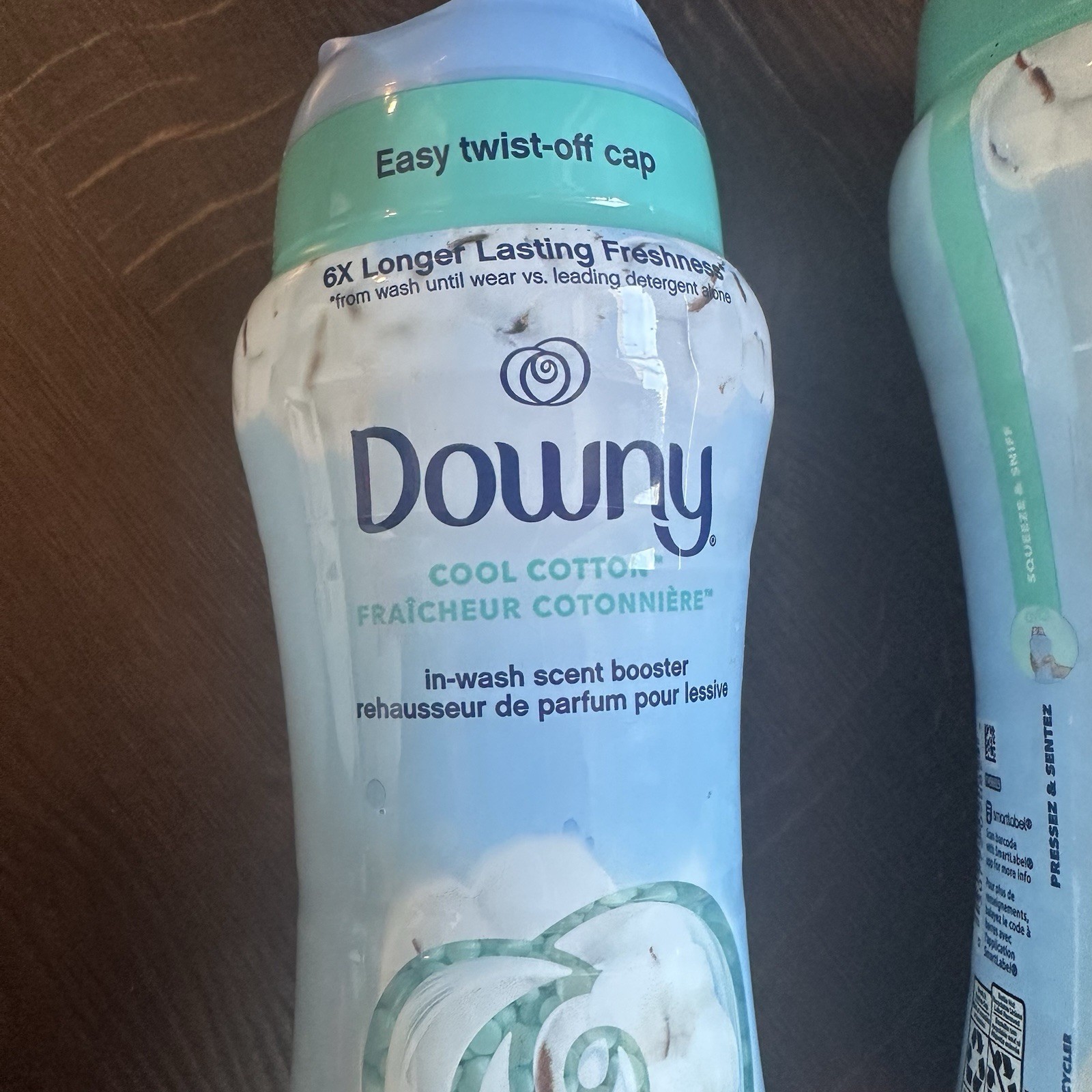 Lot Of 2 Downy Cool Cotton In Wash Scent Booster Easy Twist-off Cap 13.4oz