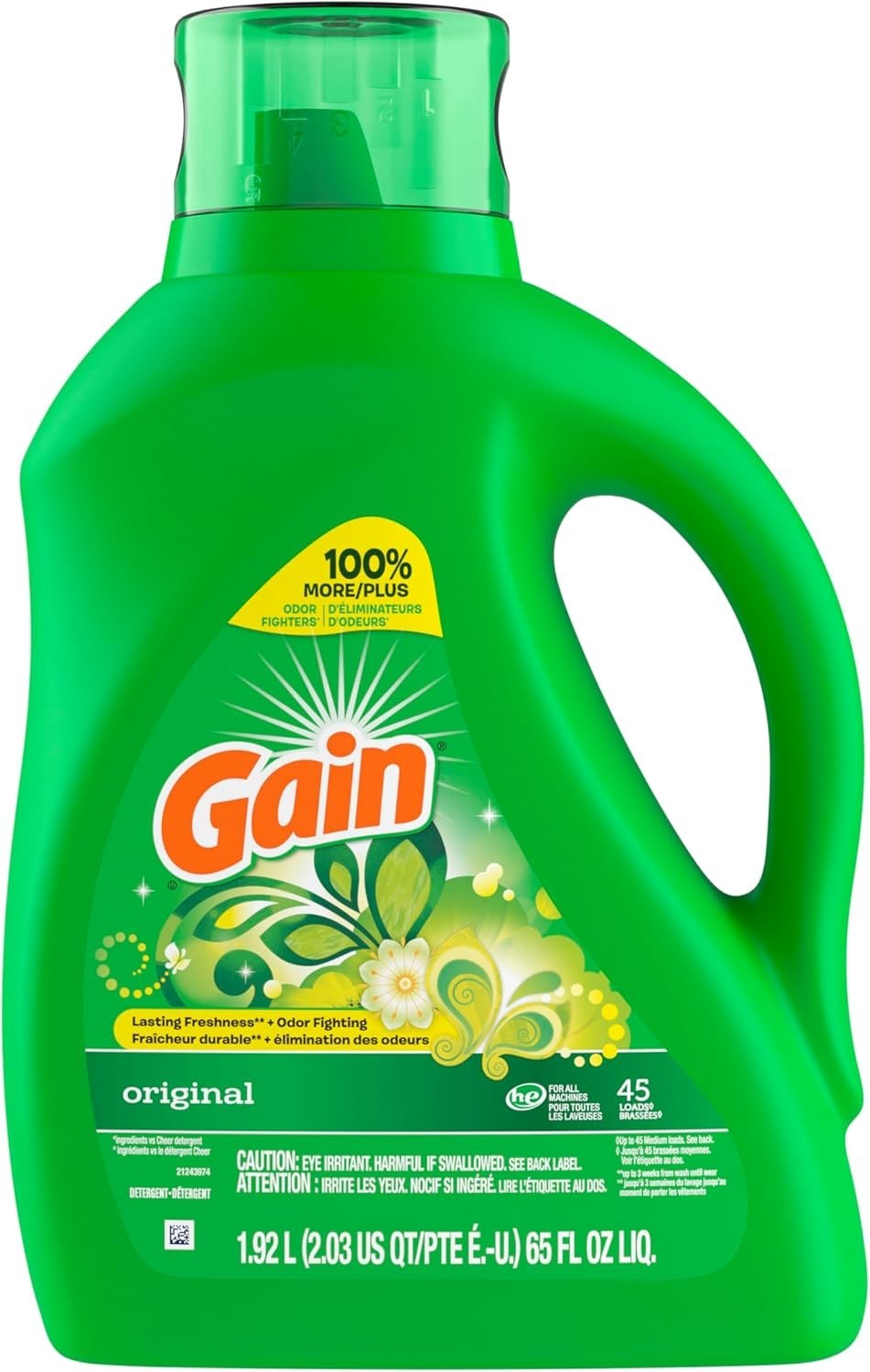 Gain Laundry Detergent Liquid, Aroma Boost, Original Scent, 65 Fl Oz (Pack Of 2)