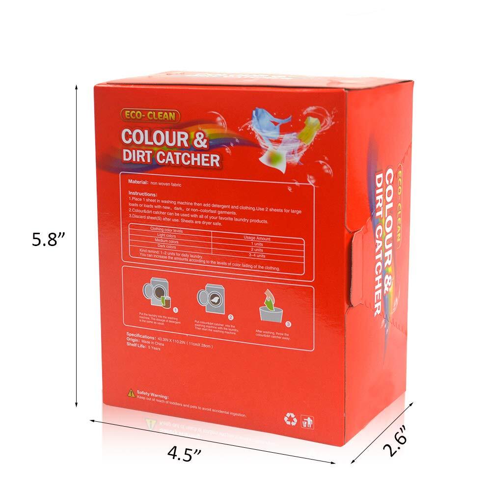 Dye Trapping Sheets 72 Count, Color Absorber Laundry Sheets, Prevent Light Color