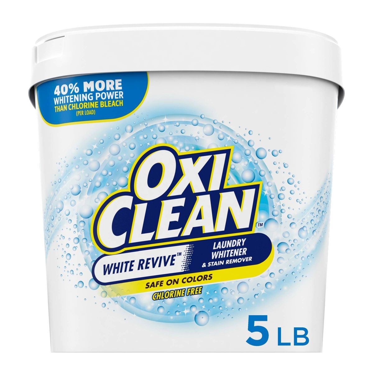 OxiClean White Revive Laundry Whitener and Stain Remover Powder-5lbs-Bleach-Free