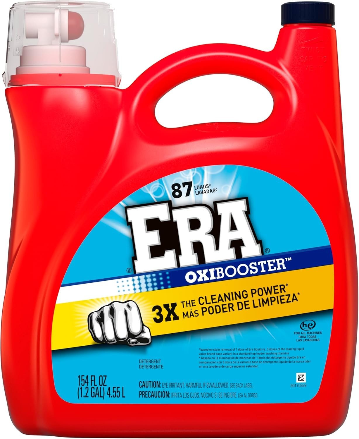 Era Oxibooster Liquid Laundry Detergent 154 fl oz, 87 Loads HE Stain Fighter