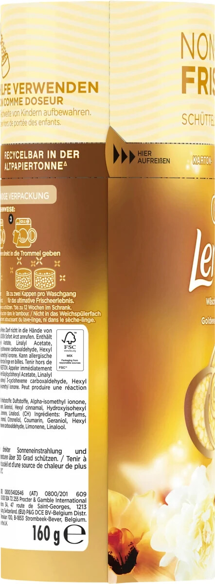 Lenor Laundry Perfume Golden Orchid 3x 160g 12WL Non Stop Long Freshness