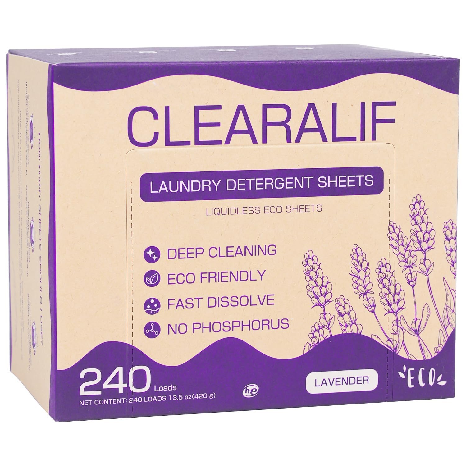 Laundry Detergent Sheets 120 Sheets (Up to 240 Loads), Lavender – Great For A…