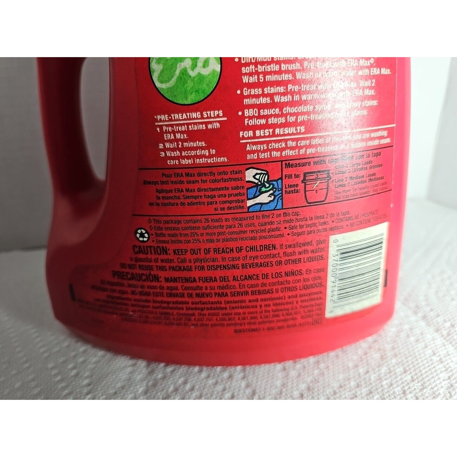 NOS Ultra Era Max W Bleach Alternative Laundry Detergent Soap 100oz 2003