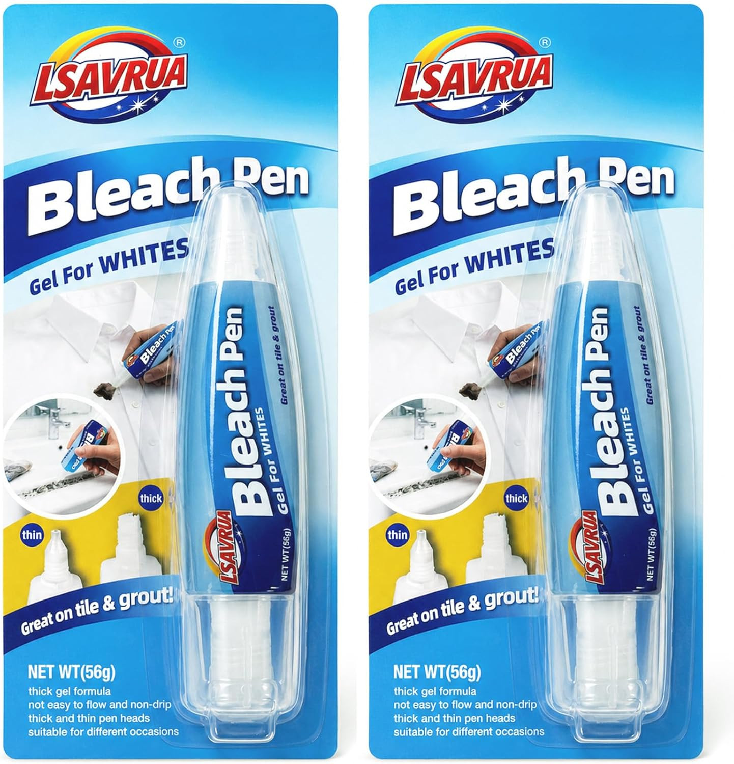 Bleach Pen for Clothing, Bleach Gel Stain Remover Pen for White Clothes, Portabl