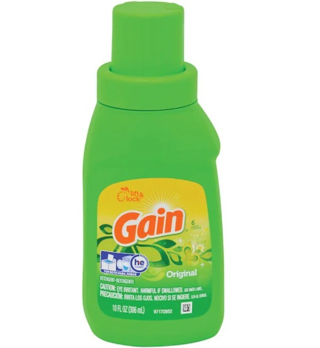 NEW! Gain ●ORIGINAL● (10 FL. OZ.) Laundry •Detergent And •Fabric Softner.