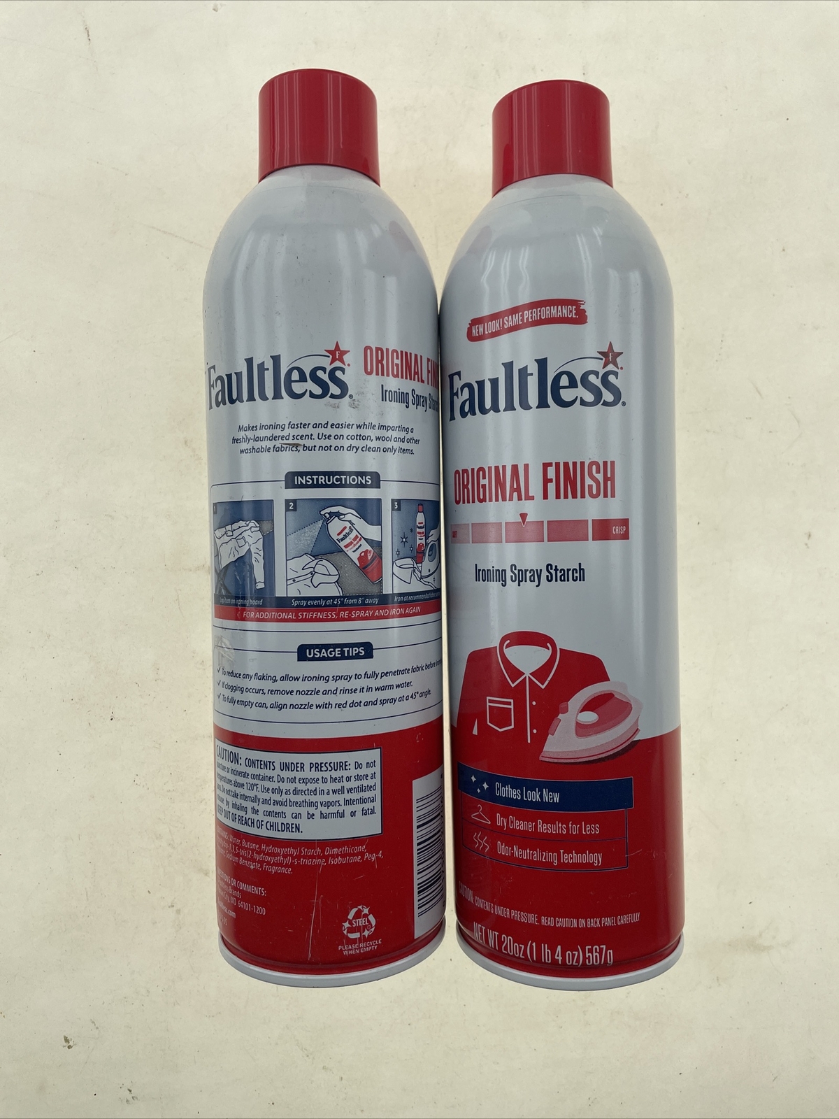 2x Faultless Spray Starch with Easy Iron 2 in 1 Ironing Aid Fabric 20oz Bottle