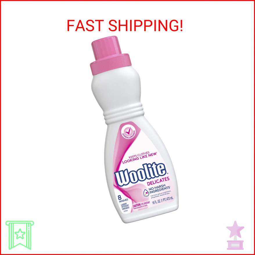 Woolite Delicates Hypoallergenic Liquid Laundry Detergent, 8 Loads, 16oz, Hand &