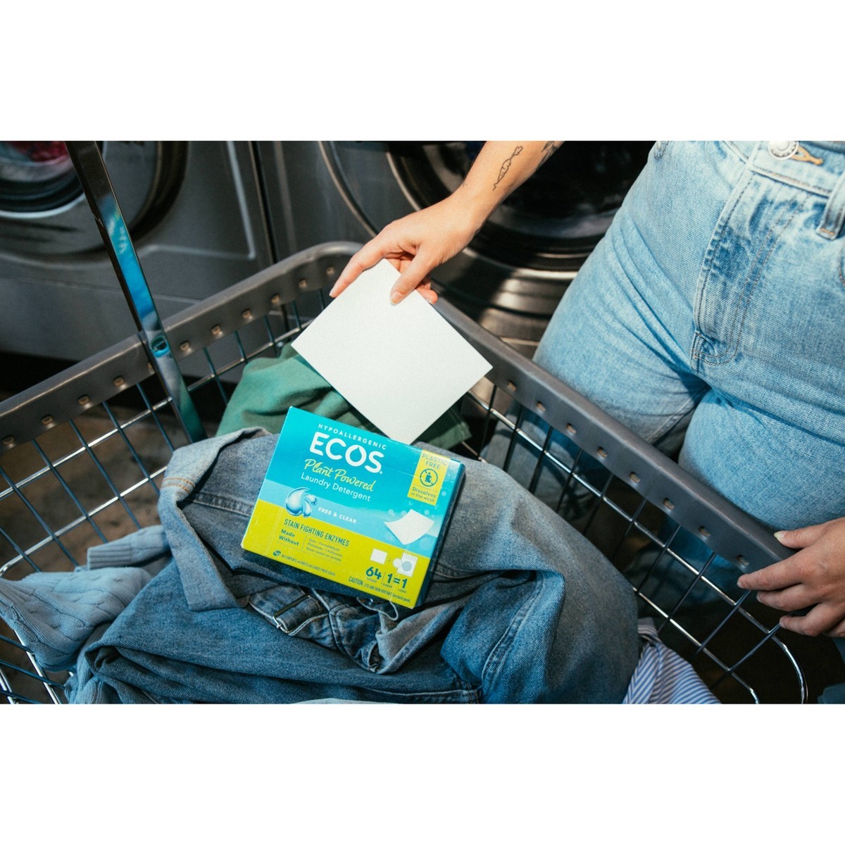 ECOS Laundry Detergent Sheets – Free & Clear – 7.9oz/64 loads