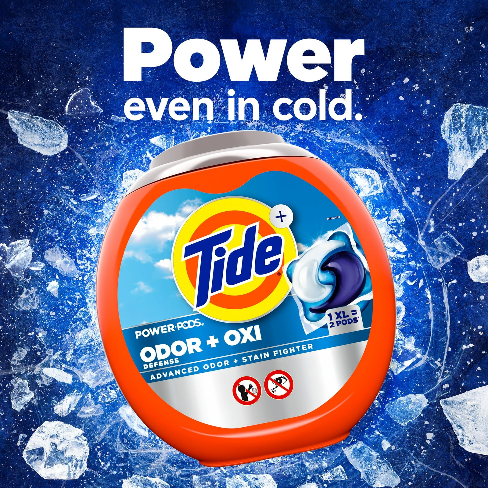 Tide Power PODS Odor Defense + Oxi 57ct – Original Scent (Fresh & Clean)