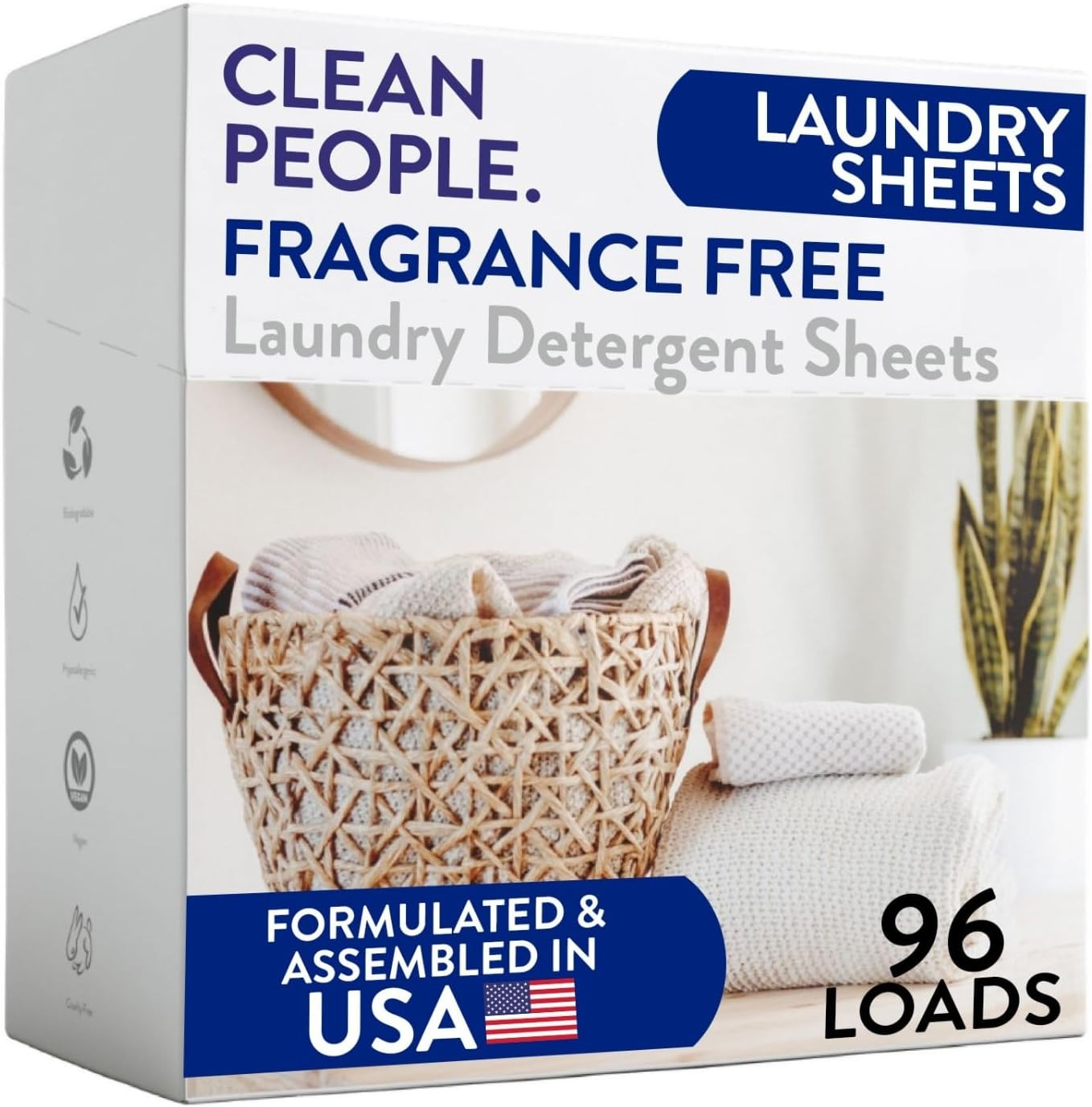 The Clean People Fragrance Free Laundry Detergent Sheets – Laundry Soap – Ultra