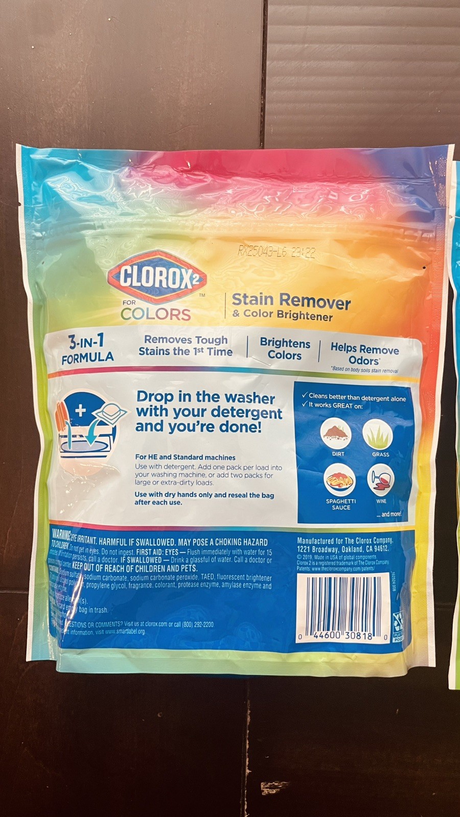 CLOROX 2 For Colors-Stain Remover and Color Brightener Packs, 40 Count